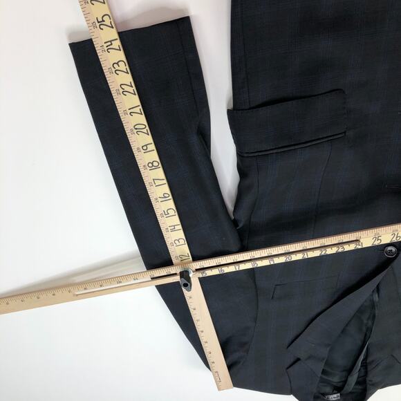 Ermenegildo Zegna Cloth 40 Gray Blue 100% Wool Blazer Sport Coat Jacket - Picture 7 of 16